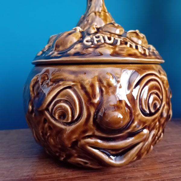 Sylvac Chutney Jar, Anthropomorphic Pot, Kitchen Storage