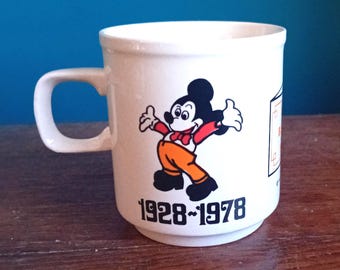 Vintage Mickey Mouse 50th Anniversary Mug, 1978 Walt Disney, Ireland