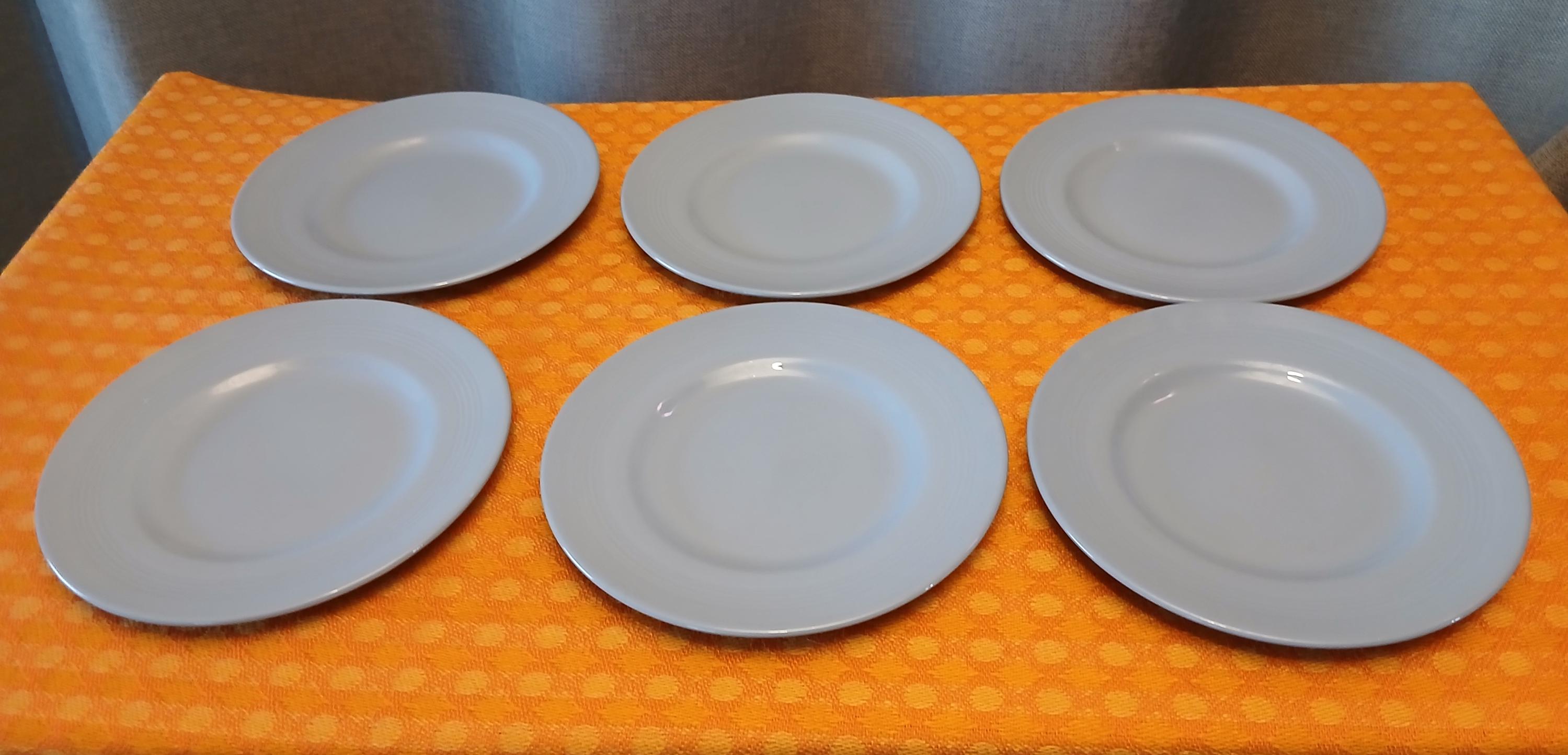 Set of 6 Vintage 1940s Wood's Ware Iris Side Plates, Pastel Blue