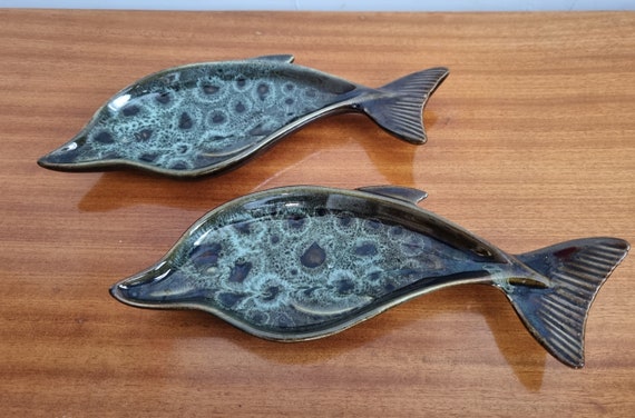 Pair of Fosters Pottery Dolphin Trinket Dishes - image 1