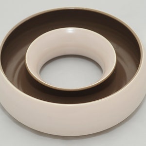 Poole Pottery Twintone Mushroom and Sepia Circular Posy Vase