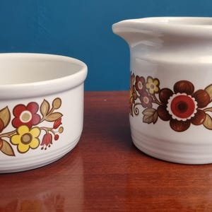 Myott Festival Pattern Milk Jug and Sugar Bowl, Creamer, Sugar Dish, Vintage Tableware, Seventies  Breakfastware, Dinner Tableware, Giftware