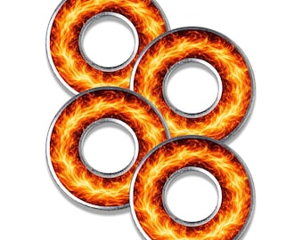 Jogo de arremesso Fire Washer com arruelas de metal – Conjunto de 4 peças de 6,35 cm (2,5 polegadas)