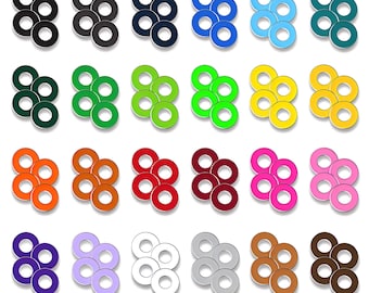 Jogo de Arremesso de Arruelas - Conjunto de 4 Arruelas de Aço Inoxidável de 2,5 Polegadas (24 Cores)