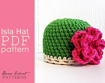 The Isla Hat PDF Crochet  Pattern (newborn to adult)