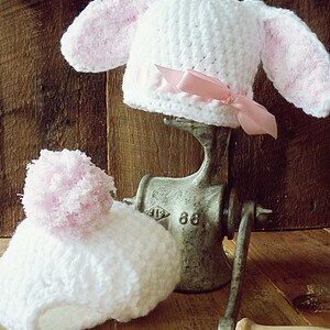 Bunny Hat and Diaper Cover PDF Pattern 0-12mths image 2