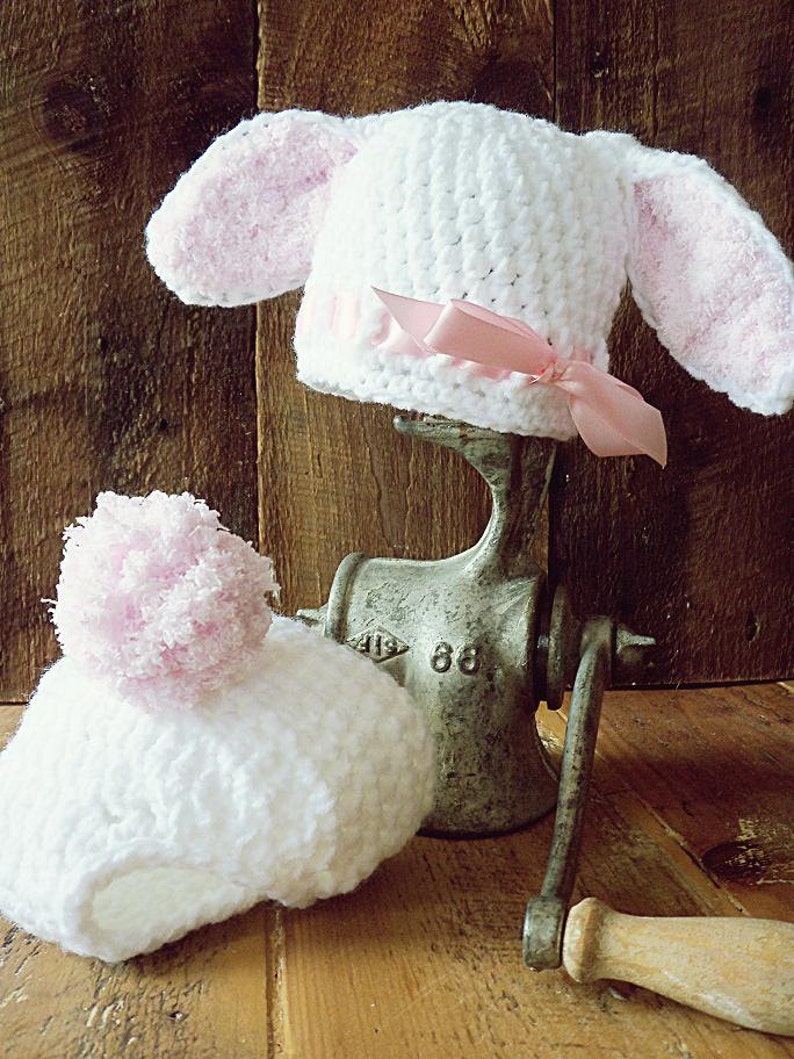 Bunny Hat and Diaper Cover PDF Pattern 0-12mths image 2