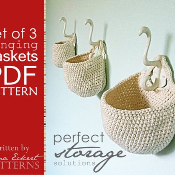 Set of 3 Hanging Basket  PDF Pattern