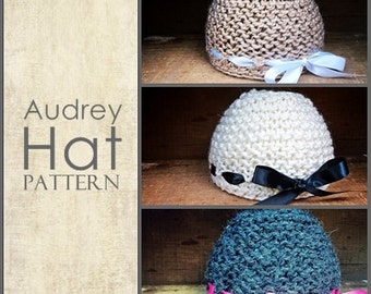 Het Audrey Hat PDF-breipatroon (baby - volwassene)