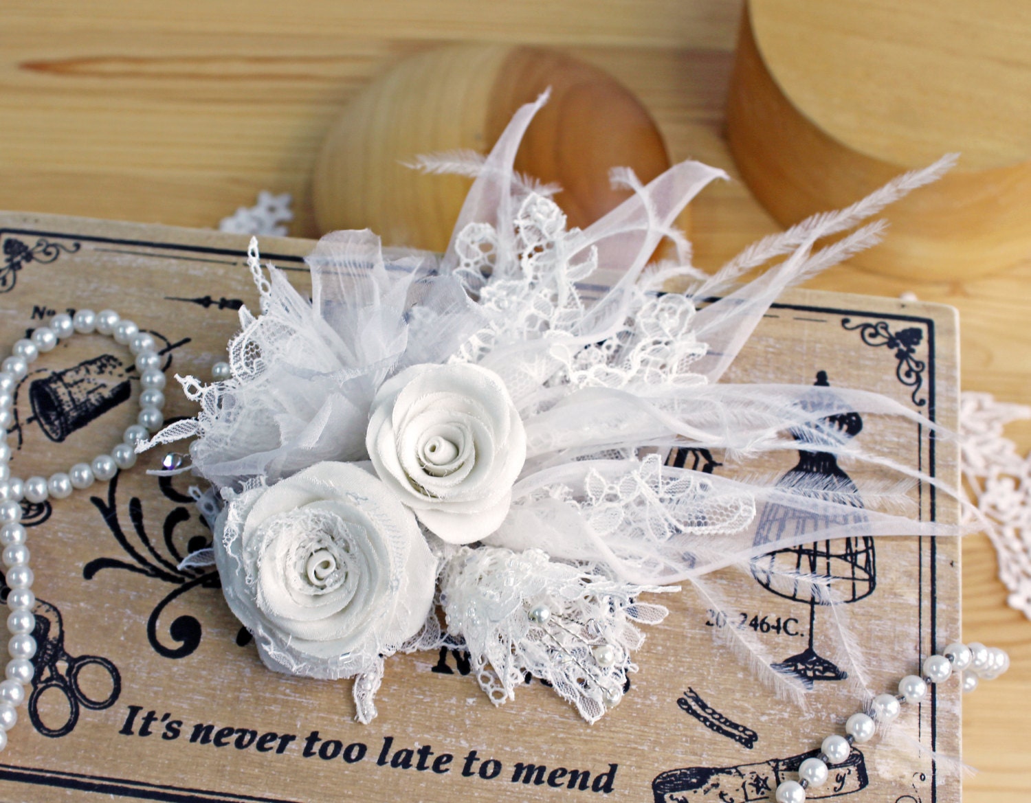Bridal Lily and Lace Headdress Etsy
