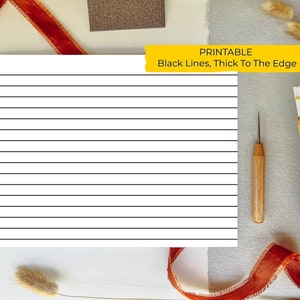 A4 Thick To Edge LINED/RULED PRINTABLE Digital Book Binding Signature File - Black Lines