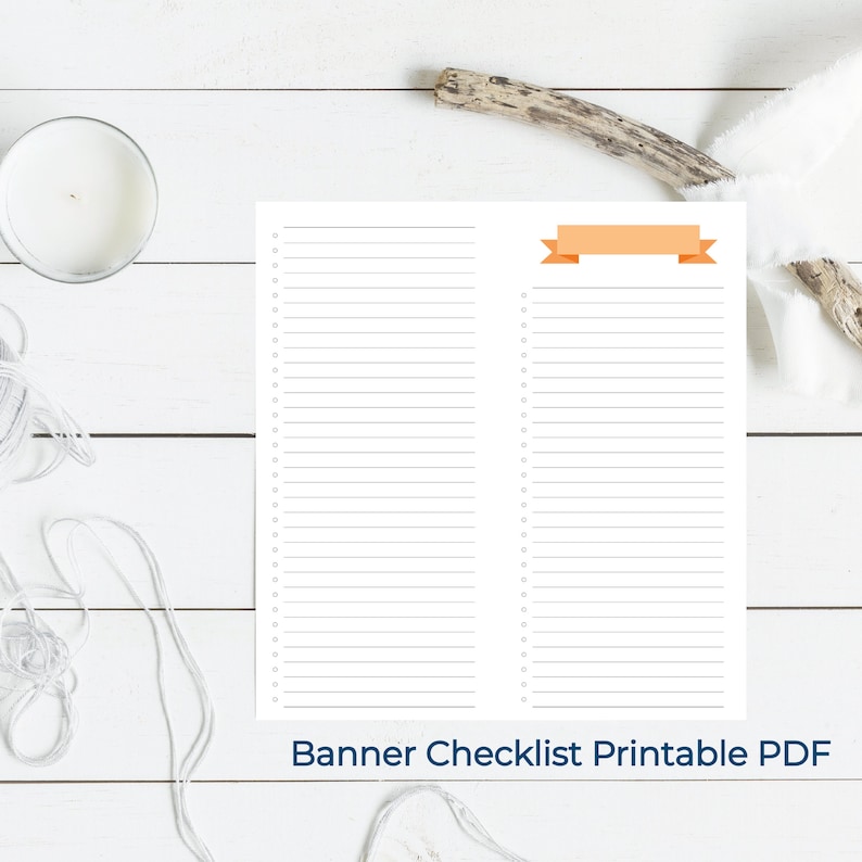 BANNER CHECKLIST Decorative Book Binding Signature Printable-pdf - Etsy