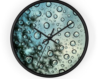 Raindrop Window Scene Wall Clock | Water Droplets Art