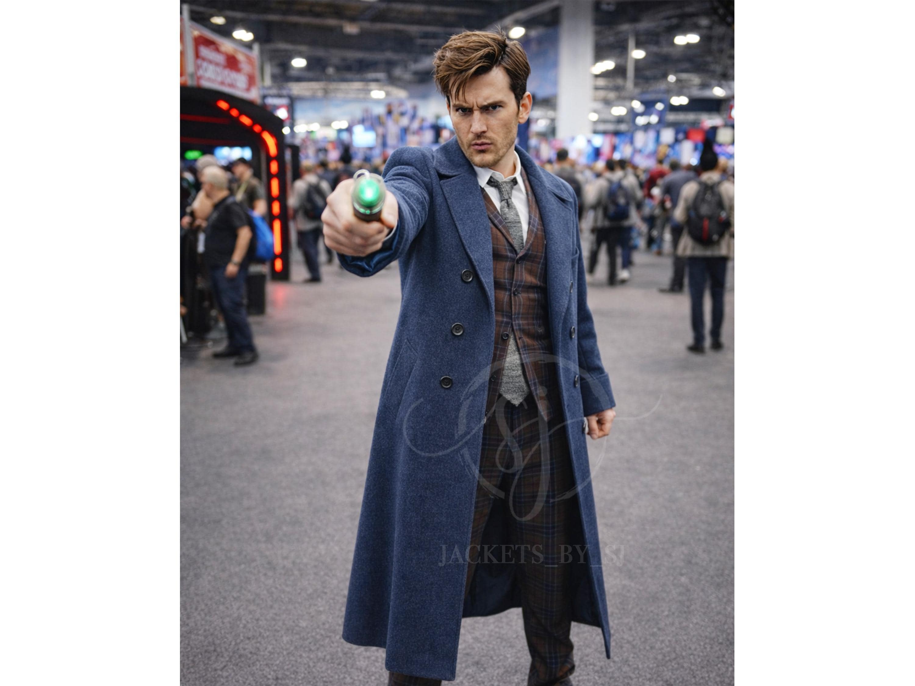 14th Doctor Who Blue Wool Coat Screen Accurate Fourteenth Doctor Cosplay Jacket David Tennant Blue Overcoat, Mens Sci-Fi Costume