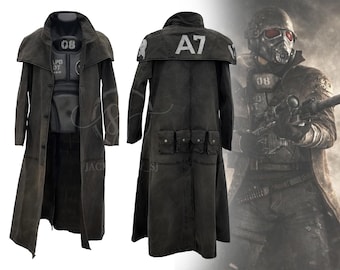 Chaqueta de cosplay de Ranger veterano de la NCR para Fallout New Vegas / Chaqueta de cosplay de Ranger A7 / Gabardina postapocalíptica / Traje de Fallout hecho a mano