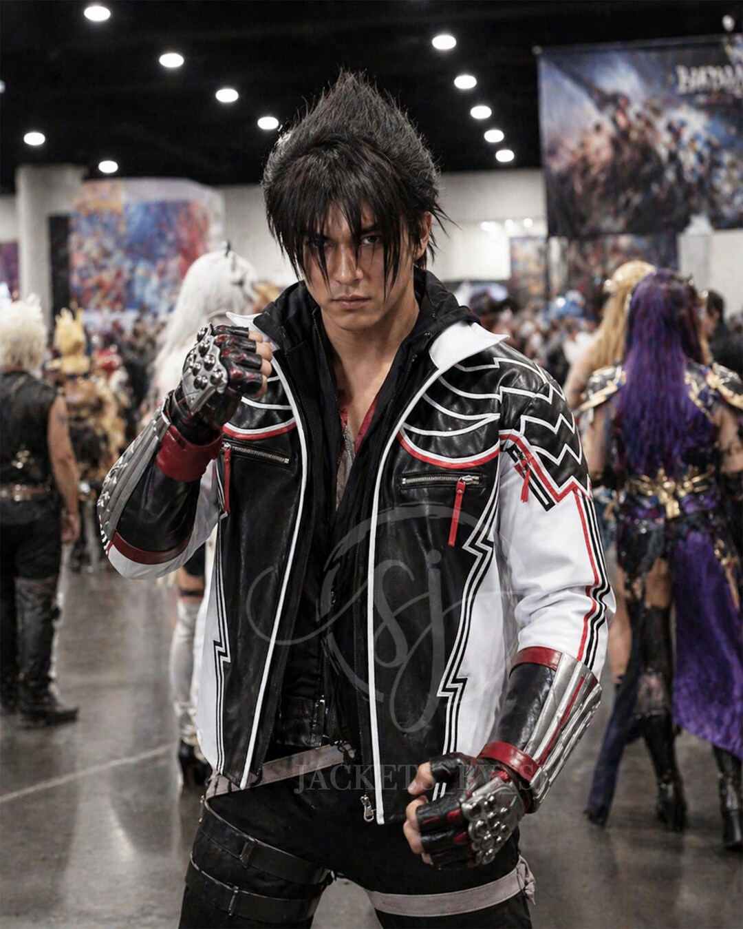 Jin Kazama Jacket Tekken 8 Cosplay | Black White Leather Jacket