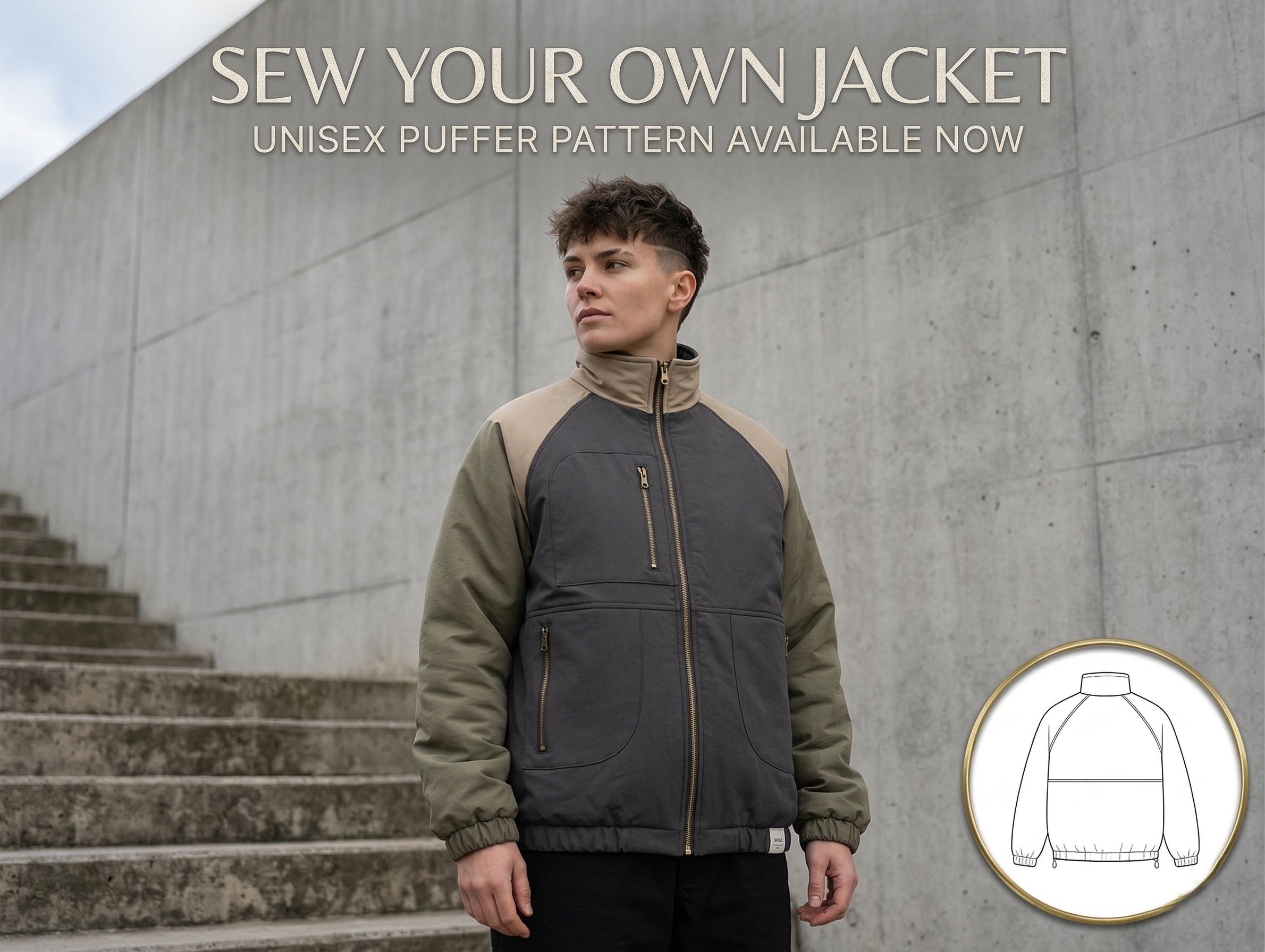 Puffer Pattern Polar Puff Jacket Sewing Pattern PDF, Unisex Puffer Coat Pattern Xxs ...
