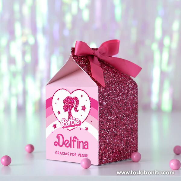 Fashion Doll glitter: small milk carton gift Box