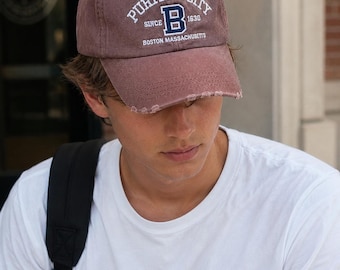 Gorra de béisbol bordada vintage coreana: gorra de papá de algodón lavado y desgastado