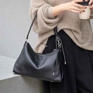 Sac à bandoulière en cuir véritable pour femme - Sac à main de luxe, sac à main en cuir de vachette, sac fourre-tout en cuir, sac à bandoulière, sac à main pour femme de tous les jours