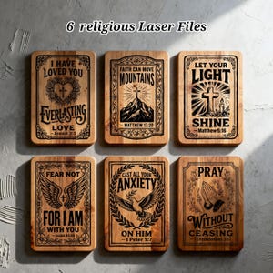 6 Christian Bible Verse SVG Laser Files, Charcuterie Board Engraving, CNC Glowforge Lightburn Digital