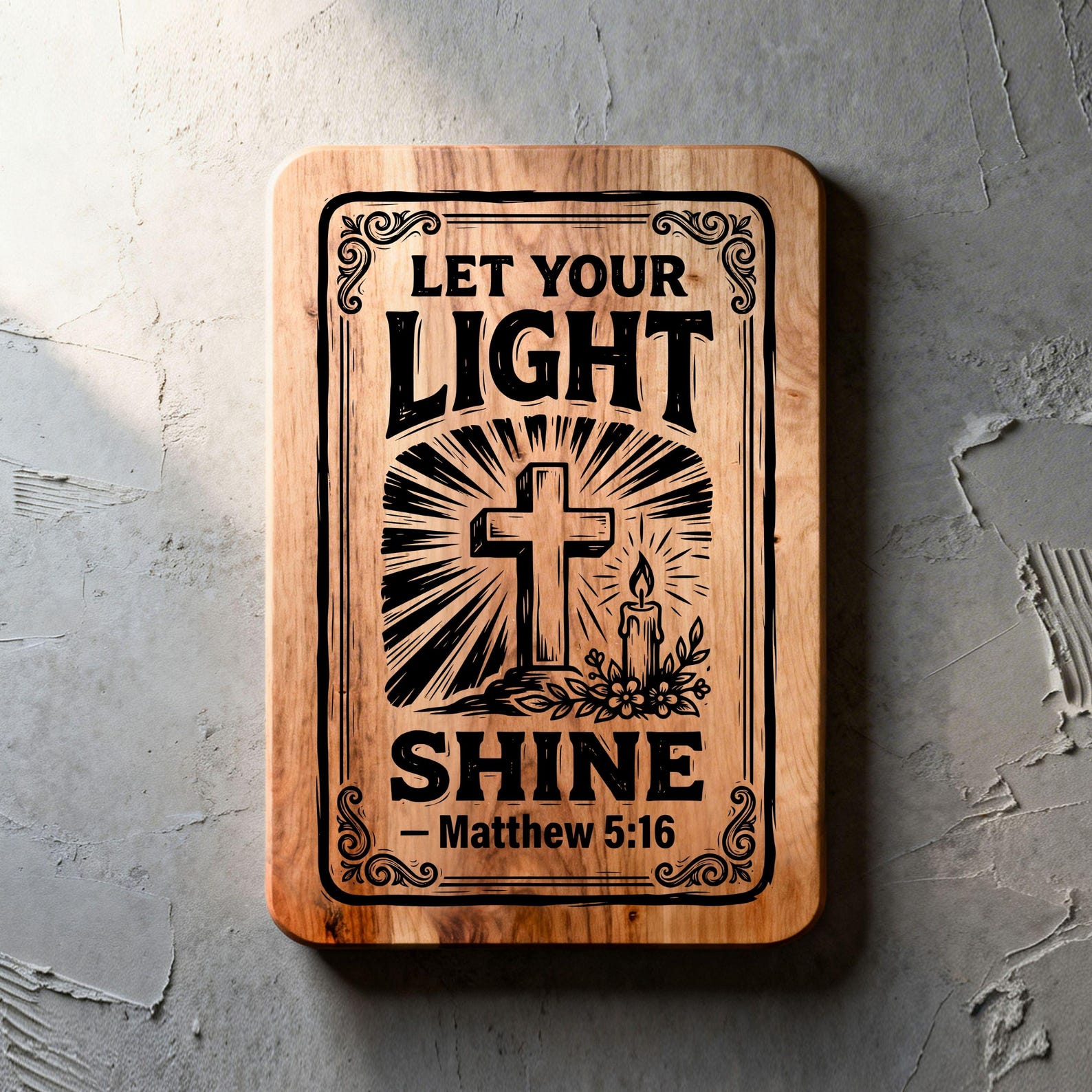 6 Christian Bible Verse SVG Laser Files, Charcuterie Board Engraving ...