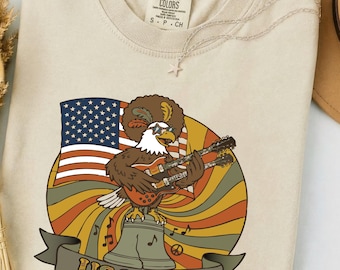 USA 250 shirt | Retro Rock Eagle American Flag Design | semiquincentennial tee  |  comfort colors