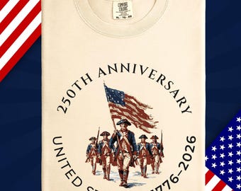 USA 250th Anniversary Revolutionary War Shirt | 1776–2026 Vintage Badge Comfort Colors Tee