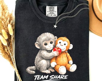 Punch Monkey T-Shirt | Playful Animal Lover Tee | Comfort Colors Cotton Shirt