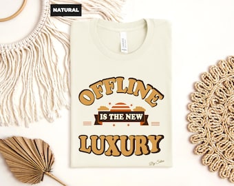 Offline Is The New Luxury Shirt, Digital Detox Retro 70s Tee, Bella+Canvas 3001