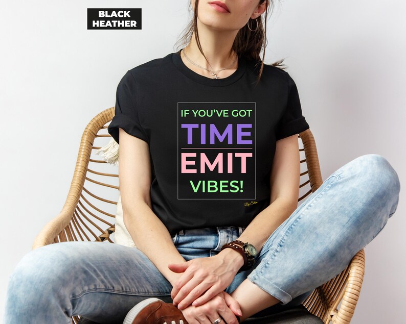 Colorful typography tee, modern text design shirt, unisex Bella+Canvas 3001 image 3