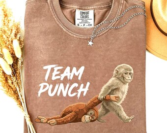 Team Punch Monkey Graphic T-Shirt, Comfort Colors® Unisex Casual Tee