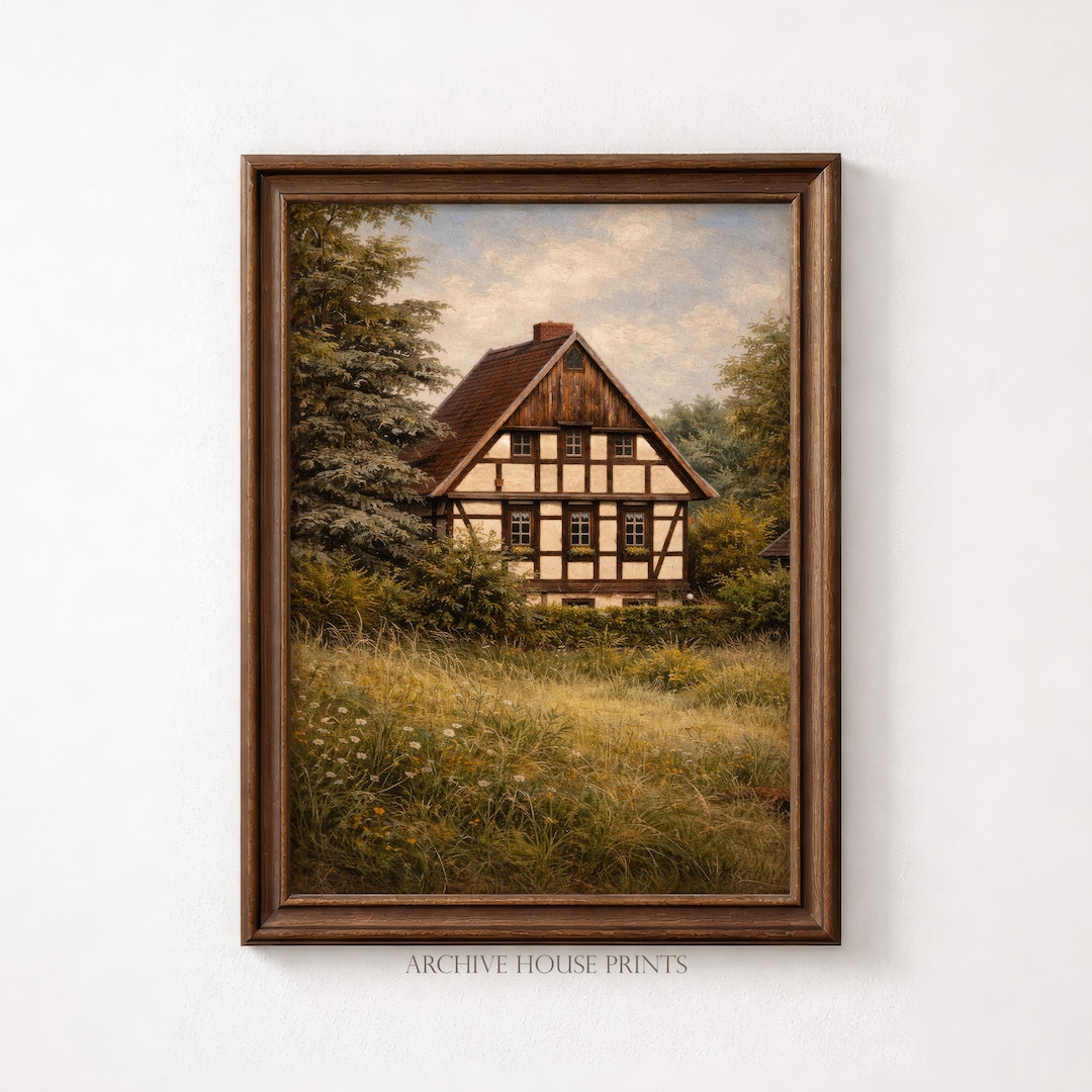 European Cottage Wall Art | French Country Decor | Vintage Meadow House ...