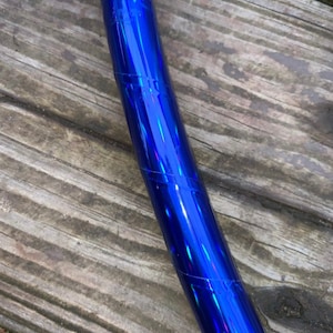 BLUE SHEEN- Oil Slick/ Rainbow Sheen Taped Hula Hoop- polypro/hdpe- free shipping, clear protection tape, and optional gaffers grip tape