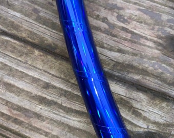 BLUE SHEEN- Oil Slick/ Rainbow Sheen Taped Hula Hoop- polypro/hdpe- free shipping, clear protection tape, and optional gaffers grip tape