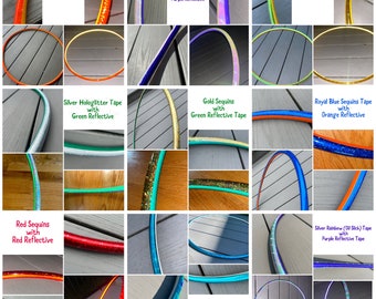DYO ‘Inner Reflection’ Hula Hoop - Taped polypro or HDPE hoop with REFLECTIVE tape on inside edge - free shipping & clear protection tape