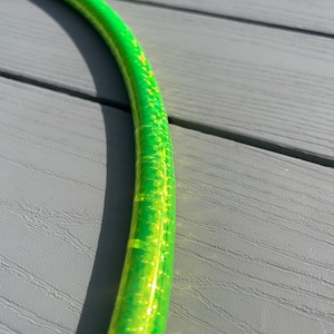 YELLOW PRISM- Holographic Taped Hula Hoop- polypro or hdpe tubing- free shipping, clear protection tape & optional grip tape
