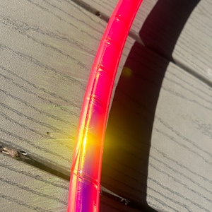 Hula hoop con cinta adhesiva UV Pink Firefly (polipropileno o HDPE), envío gratuito, cinta protectora transparente y cinta de agarre opcional.