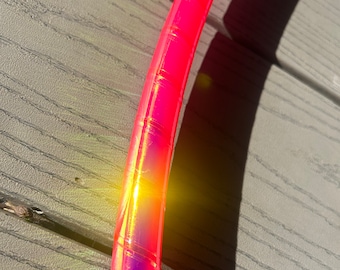 UV Pink Firefly geplakte hoelahoep - polypro of HDPE hoelahoep - gratis verzending, doorzichtige beschermingstape en optionele gaffers-griptape