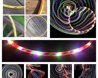 Unicorn Horn TAPED LED Hoop- Day & Night Hoop- Rechargeable, Collapsible, Custom Sizes-Kids, Polypro, XL options - free shipping