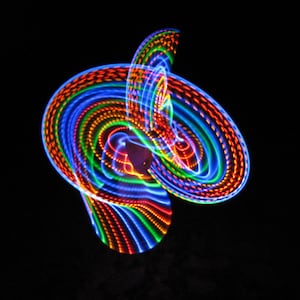 Somewhere Over the Rainbow LED Hoop- Collapsible, Rechargeable, Custom Sizing-Kids, Beginner, Polypro., xL options- FREE SHIPPING