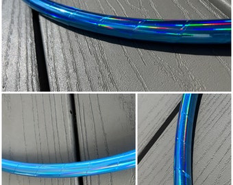 SKY BLUE SHEEN-  Oil Slick/ Rainbow Sheen Taped Hula Hoop- polypro/hdpe- free shipping, clear protection tape & optional grip tape
