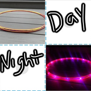Pink Firefly Sky - TAPED LED Hoop- Day & Night Hoop- Rechargeable, Collapsible, Custom Sizes-Kids, Polypro, XL options - free shipping