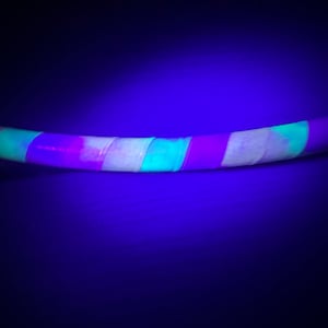 UV Cotton Candy Taped hula hoop- polypro or HDPE hula hoop- free shipping, clear protection tape, and optional gaffers grip tape