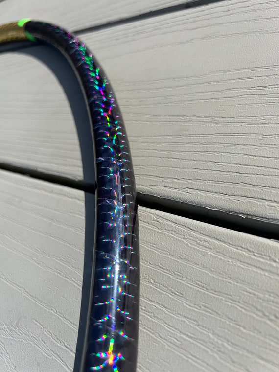 BLACK PRISM- Holographic Taped Hula Hoop- polypro or hdpe tubing- free shipping, clear protection tape & optional grip tape