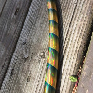 Summer Ombre- green/yellow rainbow sheen taped polypro or HDPE hula hoop- free shipping, clear protection tape, and optional grip tape