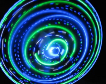 River Trance LED Hoop- Rechargeable, Collapsible, Custom Sizes-Kids, Polypro, XL options