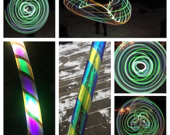 Lunar Moth TAPED LED Hoop- Day & Night Hoop- Rechargeable, Collapsible, Custom Sizes-Kids, Polypro, XL options - free shipping
