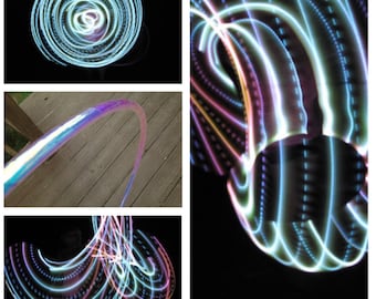 Blue Sky- Indigo Sunrise TAPED LED Hoop- Day & Night Hoop- Rechargeable, Collapsible, Custom Sizes-Kids, Polypro, XL options - free shipping