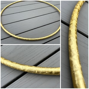GOLD LEAF  Taped Hula Hoop- polypro/hdpe- free shipping
